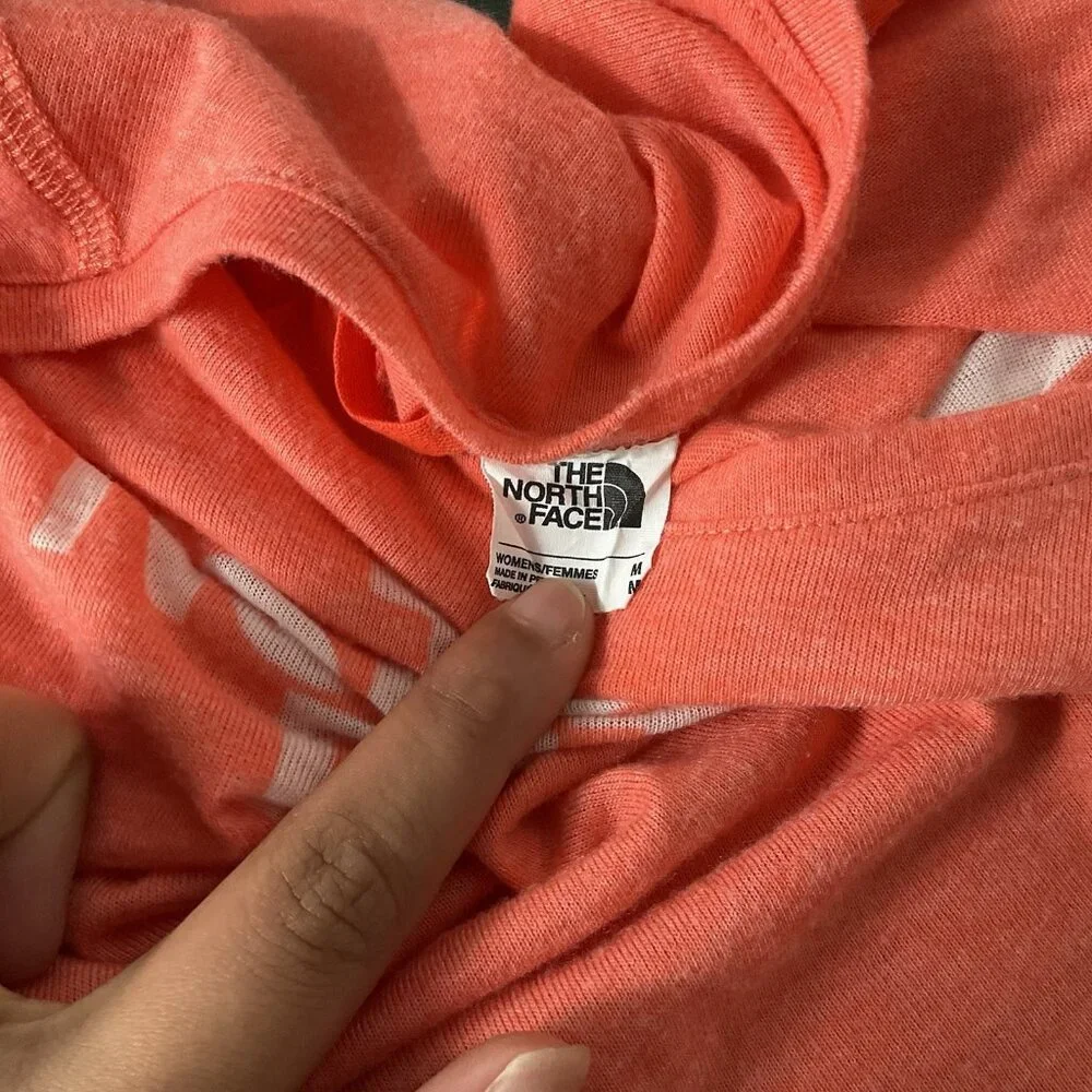 The North Face Womens Sz M Short Sleeve Shirt Orange Top Half Dome Logo‎ - Picture 3 of 10